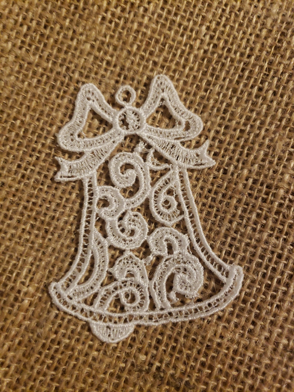 White Lace Bell Ornament for Holiday Christmas Decor